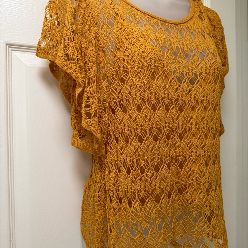 Zara Orange Relaxed Embellished Blouse